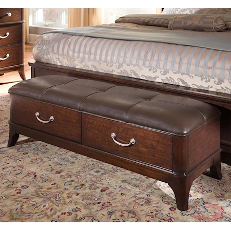 Upholstered Bed Bench with 2-Drawer Storage
